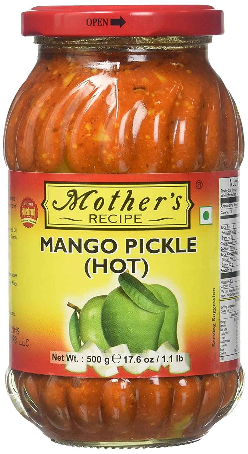 Buy Mothers Mango Pickle (hot) 500 Gm | Surabhi Indian Grocery - Quicklly