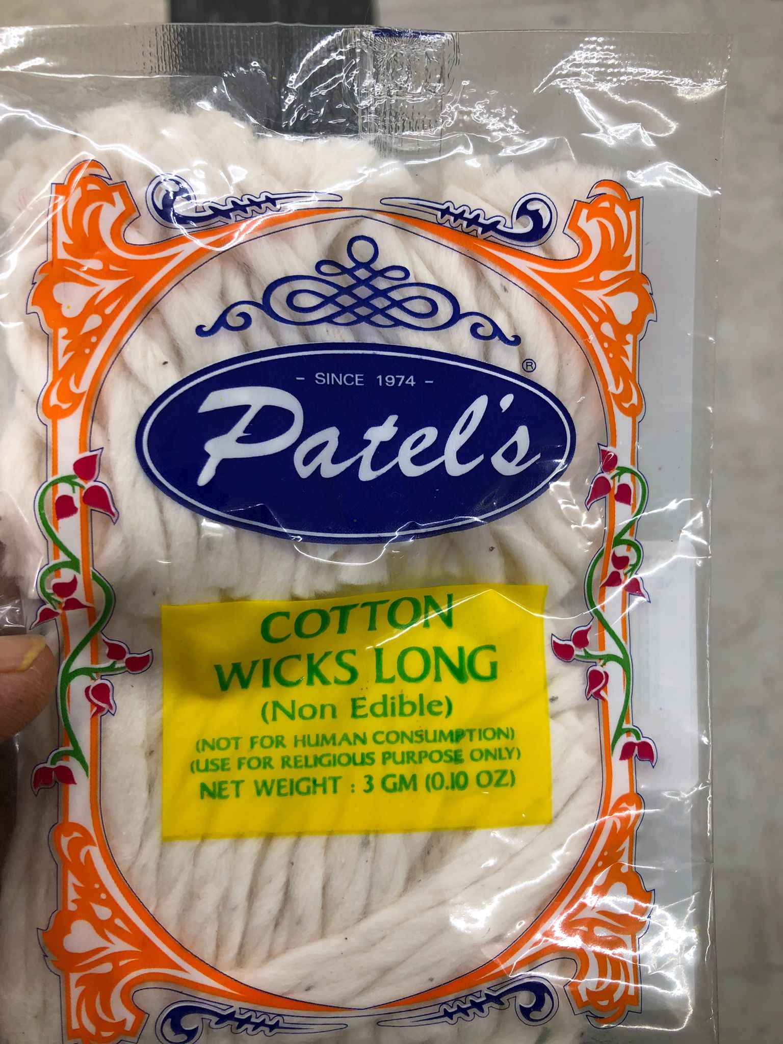 Buy Patels Cotton Wicks Long 3 Gm