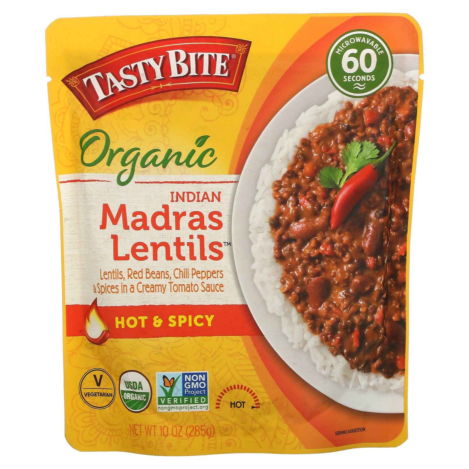 Buy Tasty Bite Organic Indian Madras Lentils 285 Gm | Masalas - Quicklly 
