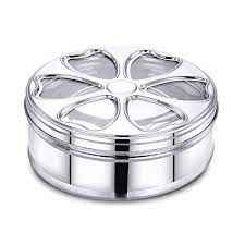 S.S. ROUND DABBA(GLASS LID) 6 INCH
