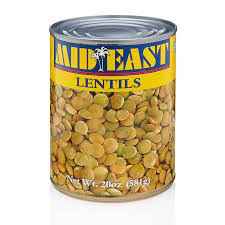 Mid East Green Lentils Cans