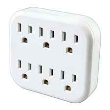 Grounded 6 Outlet Tap Adapter