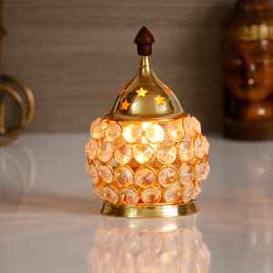  Crystal And Brass Akhand Diya