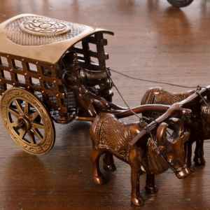  Brass Antique Finish Village Bullock Cart