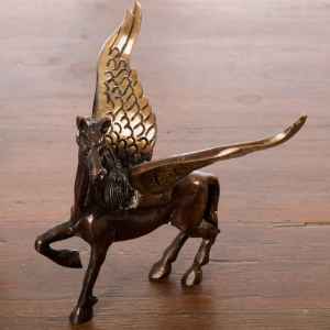  Brass Antique Finish Flying Angel Horse