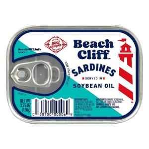 BEACH CLIFF SARDINES IN SOYBEAN OIL 