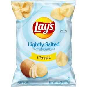 LAYS LIGHTLY SALTED POTATO CHIPS 