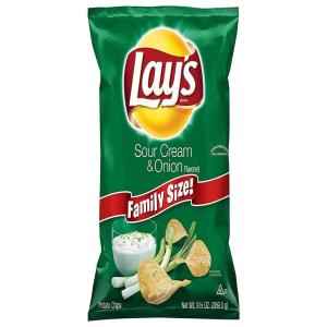 LAYS SOUR CREAM & ONION FLAVOR FAMILY SIZE 