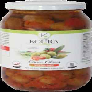 KOURA VALLEY GREEN OLIVES W/LEMON 