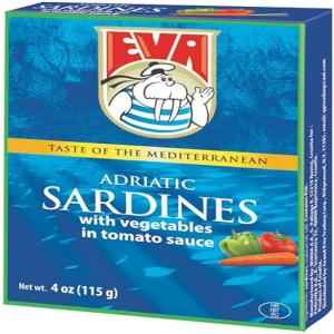 EVA SARDINES IN VEGETABLE & TOMATO SAUC 