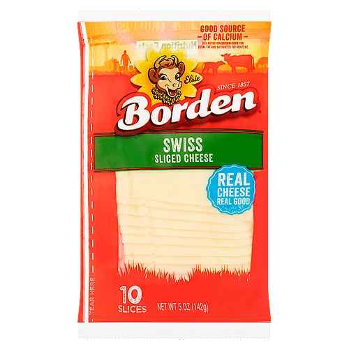 BORDEN SWISS SLICED CHEESE 10 SLICES