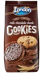 London Biscuits Half Coated Milk Chocolate Cookies 