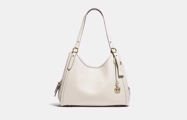 COACH Bella Medium Leather Shoulderulder Brass Black