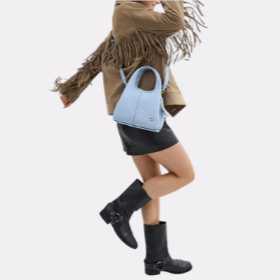 COACH Lana 23 Polished Pebble Leather Brass Bluebell