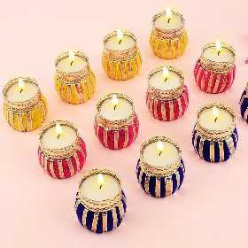 Matki Diya Tea Light Candle Holder with Tealight