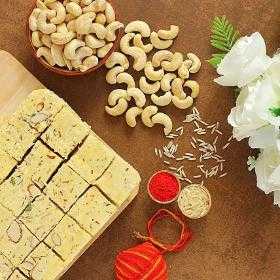 Happy Bhai Dooj Soan Papdi And Cashews Combo