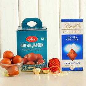 Happy Bhai Dooj Gulab Jamun And Lindt Combo