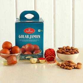 Bhai Dooj Wishes Gulab Jamun And Almonds Combo