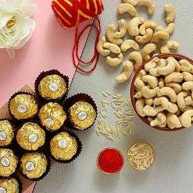 Bhai Dooj Celebration Ferrero Rocher And Cashews Combo
