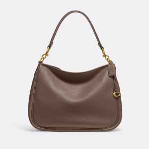 COACH Soft Pebble Leather Shoulder Bag Chalk