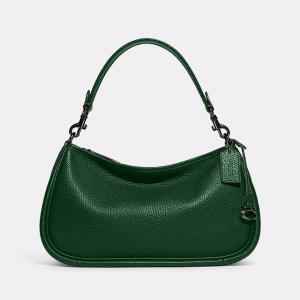 COACH Soft Pebble Leather Cary Cross Brass Black