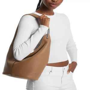 Michael Kors Large Leather Hobo Shoulder Bag Driftwood