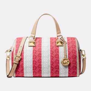 Michael Kors Small Striped Monogram Satchel Bag