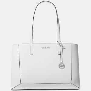 Michael Kors Sallie Large Leather East West Optic White