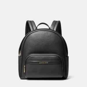 Michael Kors Medium Leather Monogram Backpa Black