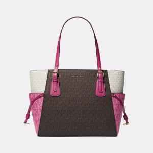 Michael Kors Voyager Large East West Tote Deep Fuchsia Triscale