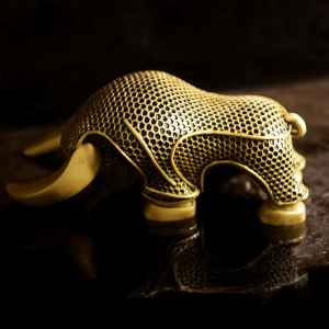 Bull Geometrical Sculpture  Symbol Of Strength, Prosperity, And Ambition