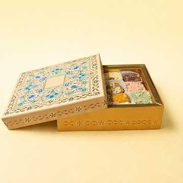 Gold/Peach Embellished Floral Gift Box (1 - Piece)