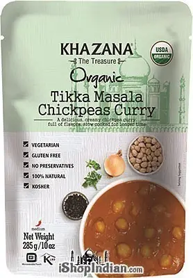 Khazana Organic Tikka Masala Chickpeas Curry (Ready To Eat)