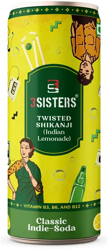 3 Sisters Classic Indie Soda   Twisted Shikanji (Indian Lemonade)