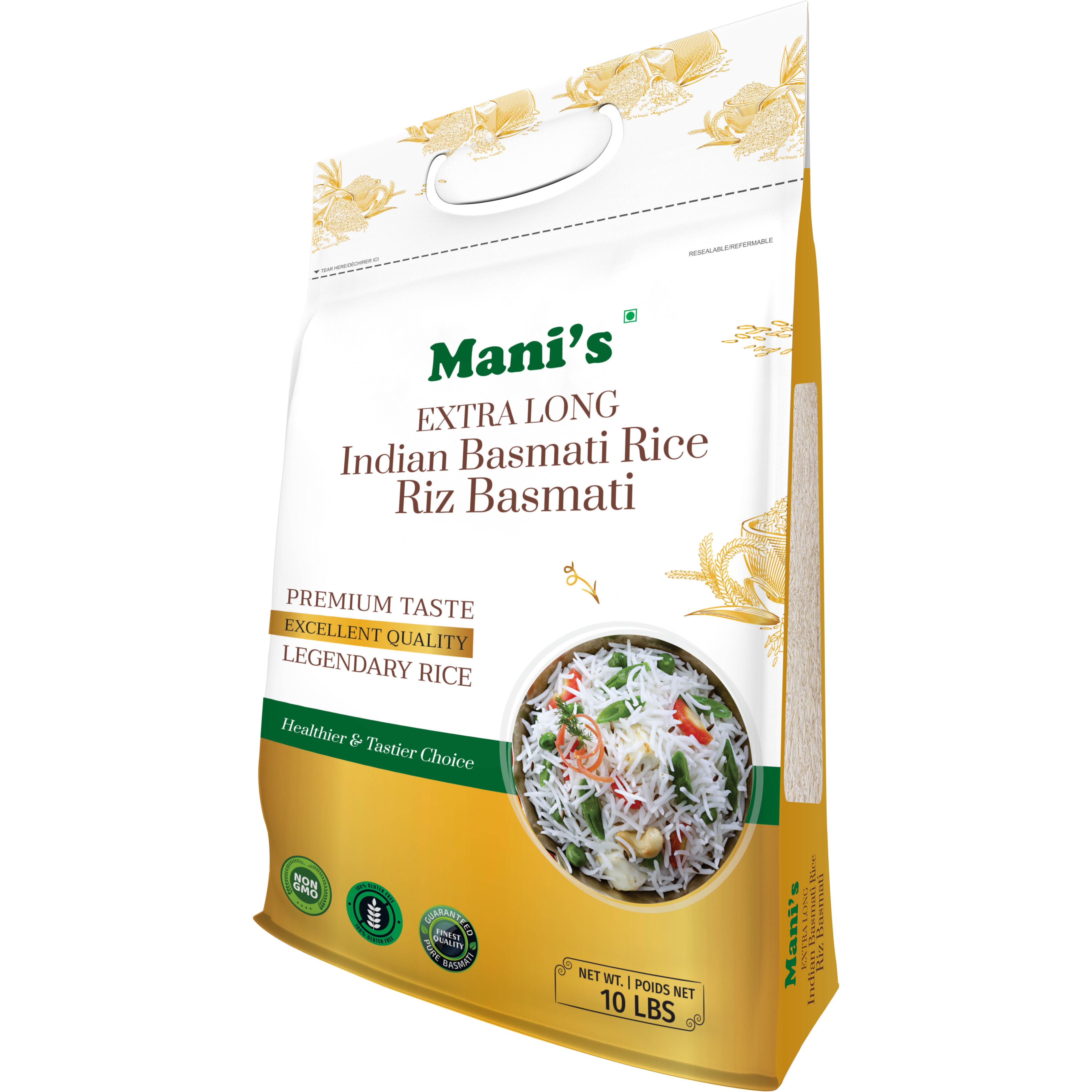 Mani's Extra Long Indian Basmati Rice Polybag