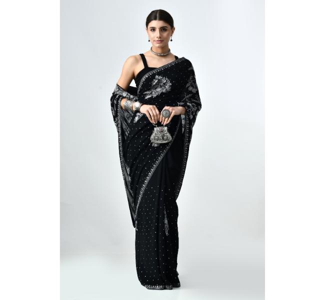 Georgette with Kasab Jaal Tilla Work Saree