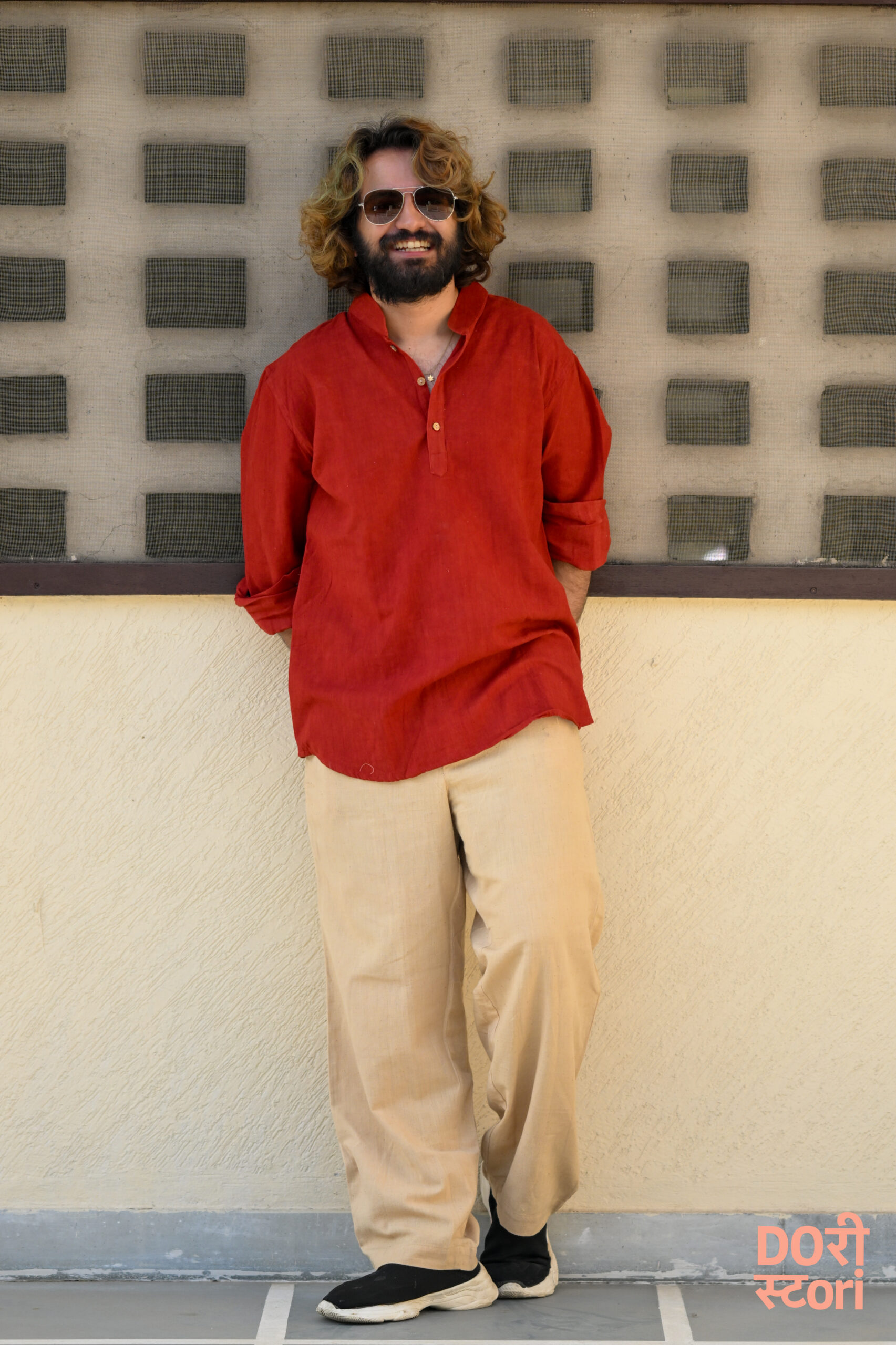 Mandarin Kurta Size M Color Red