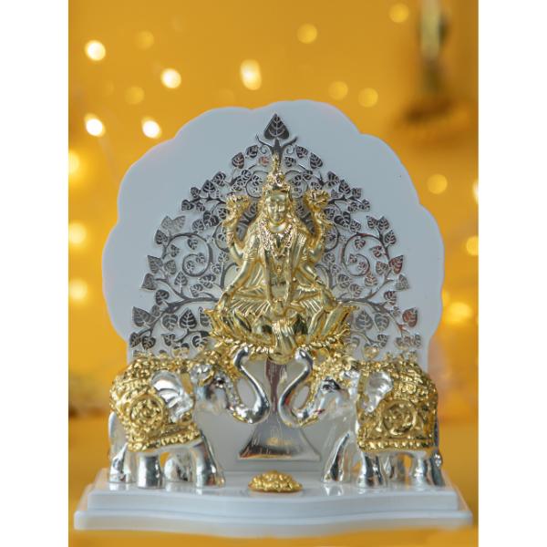 Gajalakshmi Idol with Golden Elephants  Goddess Lakshmi Statue for Wealth Prosperity  Home Decor