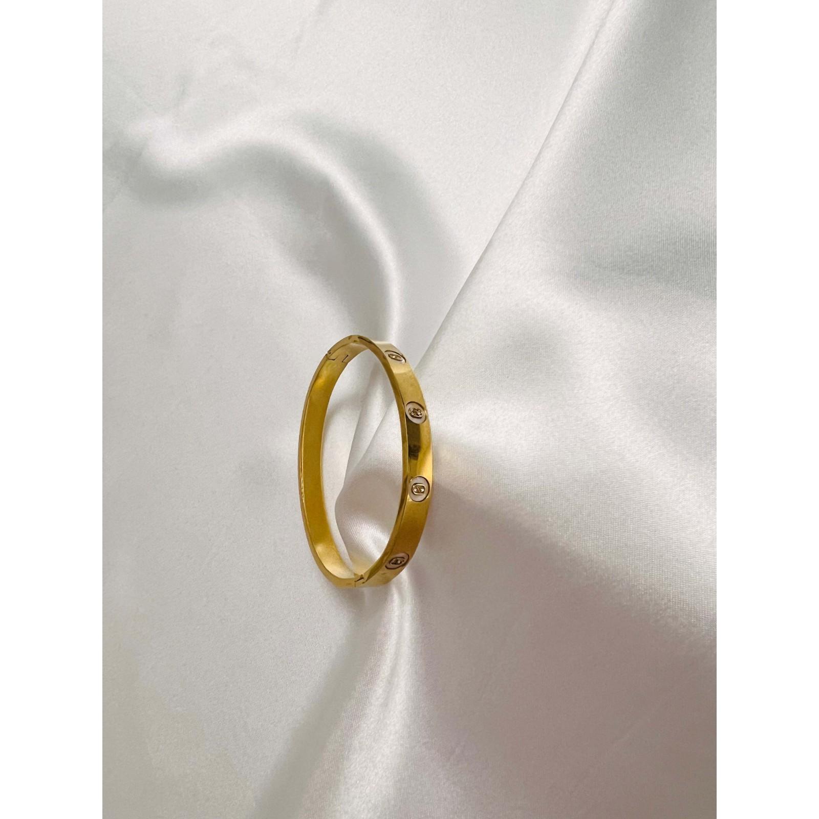 Motherofpearl stones cuff mop bracelet stainless steel waterproof anti tarnish jewelry