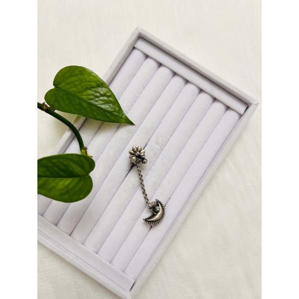 Silver oxidized dual ring combo  Boho style ring  Chandbali design  Free size adjustable  Indian jewelry