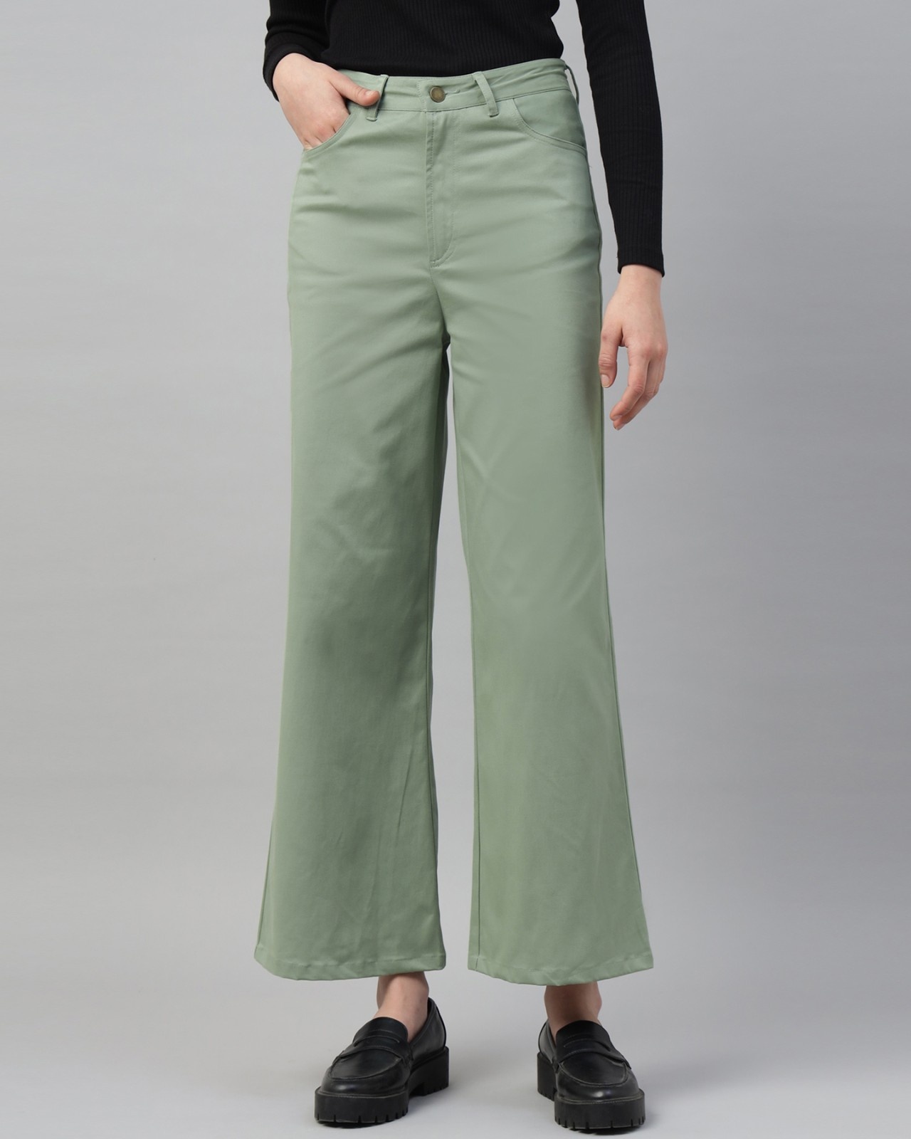 Green Staright Fit Pant