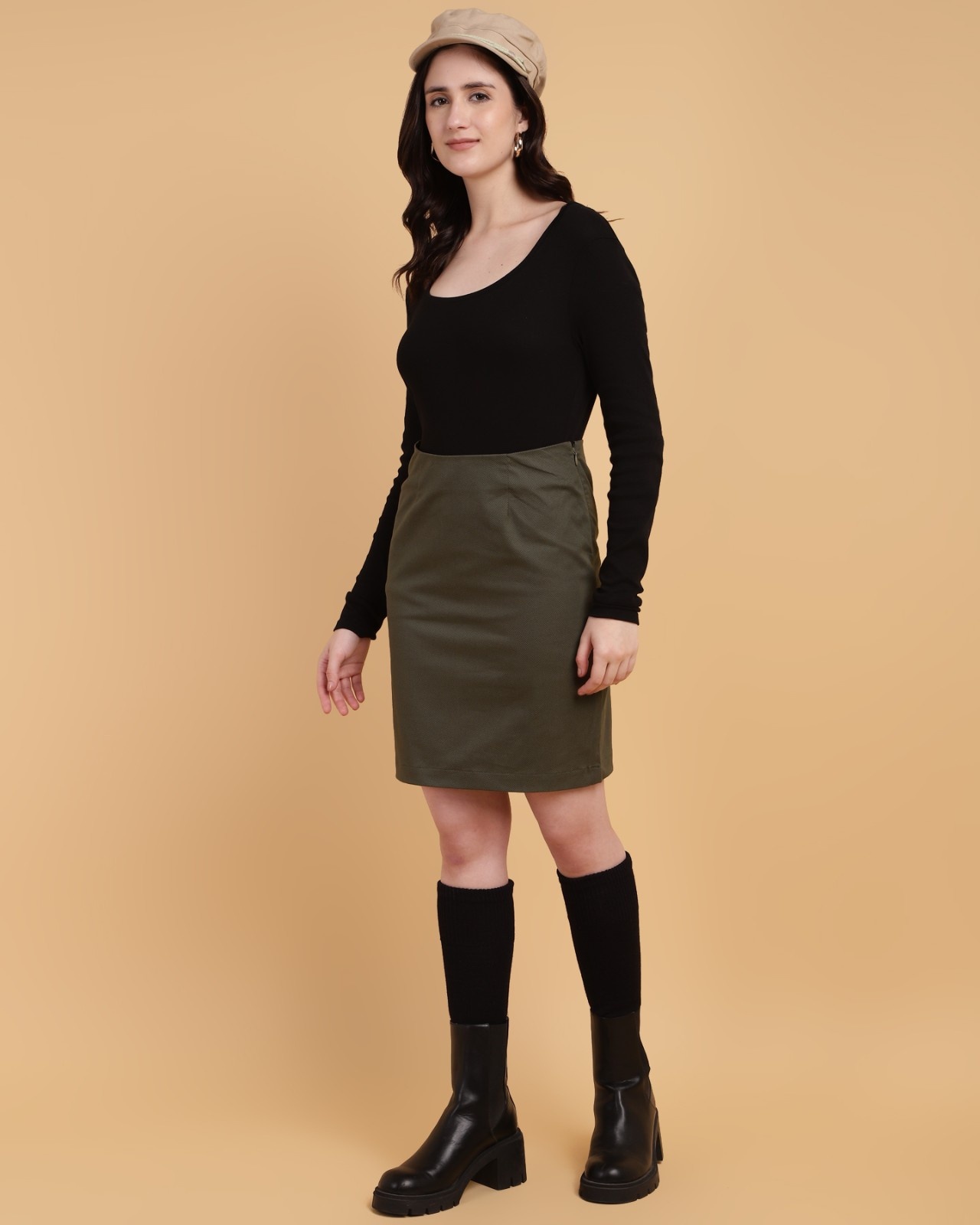 Green Classic StraightCut Skirt