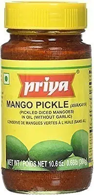 Priya Mango Pickle (avakaya) Without Garlic 10.6Oz