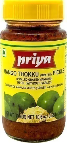 Priya Thokku (shredded) Mango Pickle Without Garlic 300Gm
