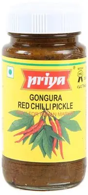 Priya Gongura Red Chili Pickle With Garlic 300Gm