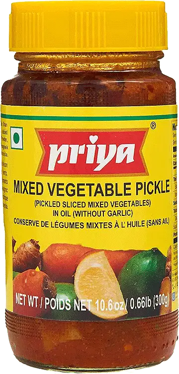 Priya Mixed Vegetable Pickle Without Garlic 300Gm