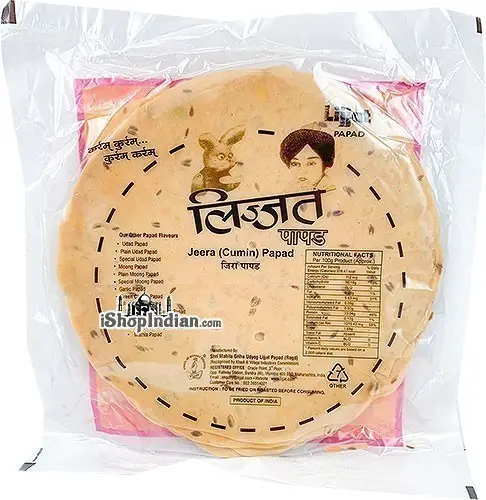Lijjat Cumin (jeera) Papad 200Gm