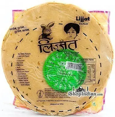 Lijjat Garlic Papad 7Oz