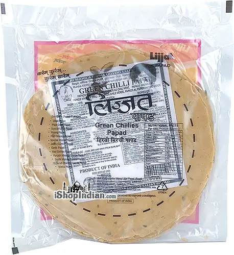 Lijjat Green Chillies Papad 200Gm