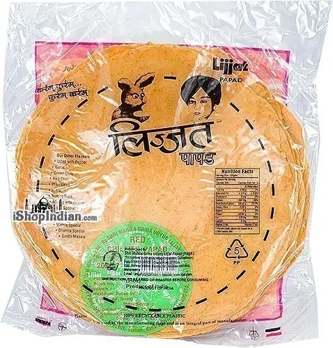 Lijjat Red Chilli Papad 200Gm